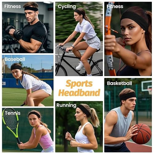 Headbands for Women - 6 Pack Wide Elastic Hair Bands | Stretchy Sweatbands Hair Bands | Soft Sports Thin Head Bands | Non-Slip Accessories Bands for Fashion, Washing Face, Workouts, Yoga, Daily Use thumbnail 6