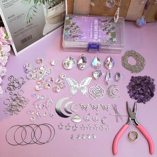 DIY Suncatcher Kit 400pcs Sun Catchers Making Kit Supplies Art and Crafts for Adults With Tutorial Hanging Prism Sun Catcher with Crystals for Window Home Garden Festival Decor Gifts (Butterfly) thumbnail 5