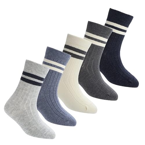 HUMAN FEELINGS Boys Socks,Athletic Socks for boy 4-12 Years,Pack of 5 Pairs Dress socks thumbnail 3