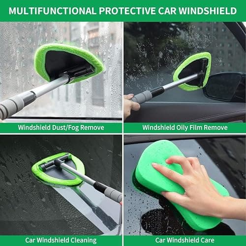 XINDELL 24-inch Windshield Cleaner Tool – Upgrade Large Head Car Interior&Exterior Window Cleaning Kit with Extendable Handle & 4 Microfiber Pads, Auto Wiper Brush for Car, Trucks, SUVs, RVs & Home thumbnail 3