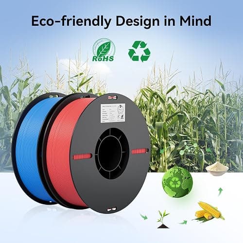 Creality 3D Printer Filament 1.75mm 4KG, PLA Filament Bulk +/- 0.02mm, 4 Pack 1kg Spool(2.2lbs) 3D Printing Filament Fits for Most FDM 3D Printers, Black White Blue Red thumbnail 7