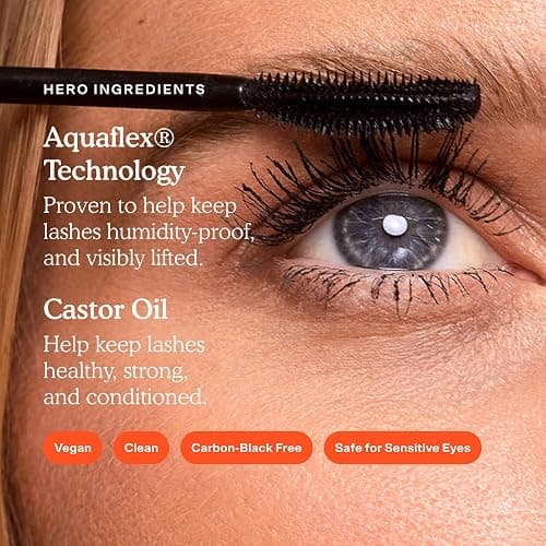 Tower 28 MakeWaves Vegan Black Mascara - Volumizing & Lengthening Mascara for Sensitive Eyes - With Aquaflex Technology for Humidity-Proof Lift - Hypoallergenic Eye Makeup - Jet (0.29 oz) thumbnail 6