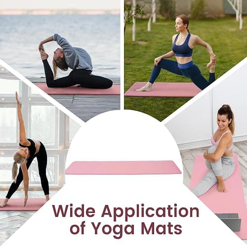 Fitvids Yoga Mat, 1/2-Inch Extra Thick High Density Exercise Mat, Anti-Tear Exercise Yoga Mat with Carrying Strap, Suitable for Various Yoga Exercises thumbnail 6