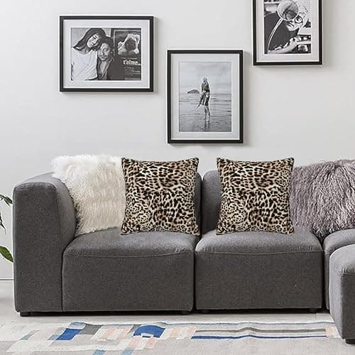 Sanghing Leopard Print Throw Pillow Covers 18x18 in Sets of 2 Modern Farmhouse Cheetah Print Pillow Cover Home Decorative Pillowcase Cushion Cover for Living Room Cushion Sofa Bed thumbnail 4