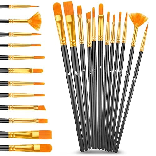 Caliart Acrylic Paint Set with 12 Brushes, 24 Colors Wood Craft Paints for Adult Artist Beginner Painter, Rich Pigments, Halloween Pumpkin Canvas Ceramic Rock Painting Art Kit Supplies thumbnail 9