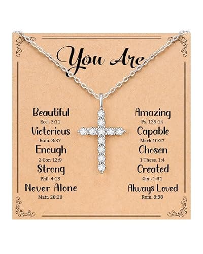 D Dongjiangjin Gift Dainty Cross Necklace for Women Religious Christian Gifts for Women Confirmation Graduation Gifts for Her Teen Girl - Image 1