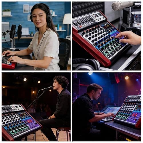 W IN-MIX Professional 8 Channel Mixer with Bluetooth, USB Recording, 48V Phantom Power & 24 DSP Effects – Studio & Live Console for DJ, Streaming and Karaoke thumbnail 8