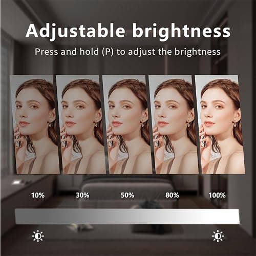 Acoolda Vanity Mirror with Lights, Hollywood Vanity Makeup Mirror with 9 Dimmable LED Bulbs, 3 Color Lighting Modes, Detachable 10X Magnification, 360°Rotation,White thumbnail 4