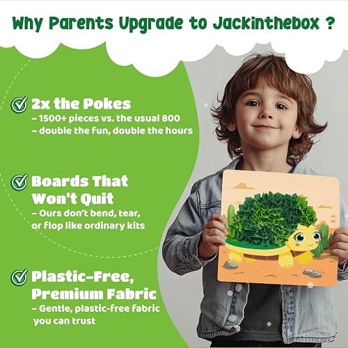 jackinthebox Poke Poke Art – Animals Theme, Mess-Free Fabric Art and Craft, Flower Pressing Kits, Gift for Kids, Girl Gifts, Boy Gift, Toys for Girls and Boys Ages 4 5 6 7 8 thumbnail 3