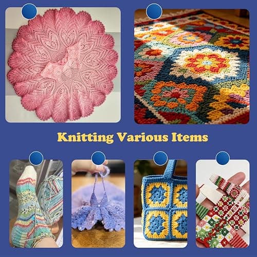 Knitiss Crochet Kits for Beginners Adults, All in One Crochet Starter Kit with 12 Pcs Crochet Yarn, 9 Size Ergonomic Crochet Hooks 2.0mm~6.0mm thumbnail 10