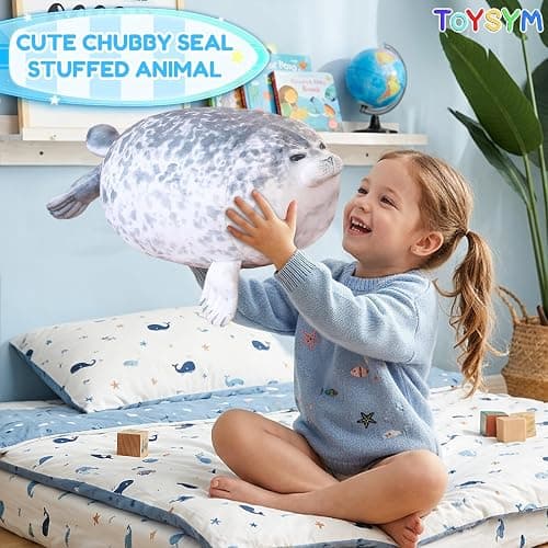 TOYSYM Chubby Blob Seal Pillow Cute Seal Plush with 4 Baby Plushies in Her Tummy, Soft Large Stuffed Animals Toy Gifts for Kids (20inch) thumbnail 7