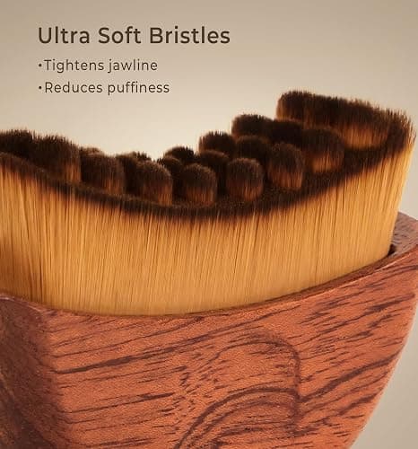 Lymphatic Contour Face Brush - Wooden Face Brush for Lymphatic Drainage - Facial Sculpting Guasha Dry Brushing Massage Tool - Contour Glow Brush Lymph Drainage Depuff Lift Brushes for Face Neck Chin thumbnail 5