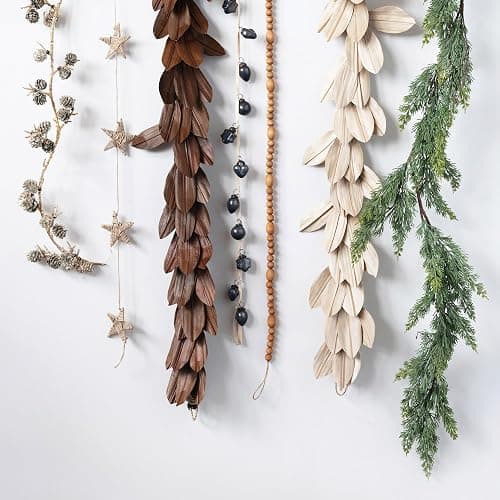 Creative Co-Op 84" L Faux Cedar Garland, Green thumbnail 6