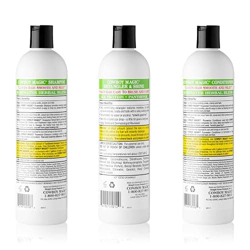 Cowboy Magic Shampoo + Conditioner + Detangler & Shine 16 Ounce each With Silk Panthenol and Honey Great For Horse, Humans, And Dogs Too Silky Coats And Hair thumbnail 2