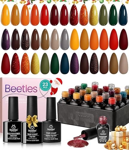 beetles Gel Polish Cozy Campfire Shade Collection - Fall Nail Fest Fall Gel Nail Polish Set, 20 Colors Autumn Orange Yellow Green Brown Red Shades UV LED Cured Soak Off DIY Manicure Gift for Girl thumbnail 7