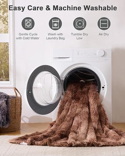UINIU Super Soft Fluffy Faux Fur Throw Blanket Twin Size, Fuzzy Sherpa Fleece Cozy Warm Gifts for Women, Room Decor Plush Thick Throw for Couch Bed, Minky Gifts for Girls Boys Teenages, 50" x 60" thumbnail 7