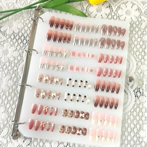 GUXACU Large Press On Nail Organizer 10 PCS Clear Empty Press On Nail Storage Press On Nail Packaging for Fake Nail Storage Nail Display Nail Salon Press On Nail Supplies Organizer with Nail Tape - Image 1