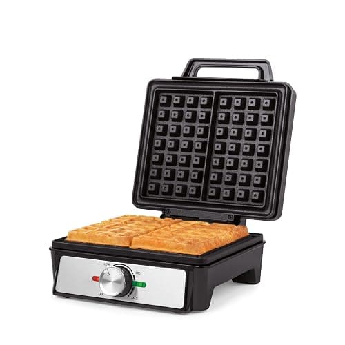 Salter Waffle Maker Machine – Non-Stick Dual Waffle Iron Plates, Deep Fill Belgian & American Waffle Machine, Adjustable Temperature Control, Cool Touch Handle, Savoury Snacks & Desserts, 1600W - Image 1