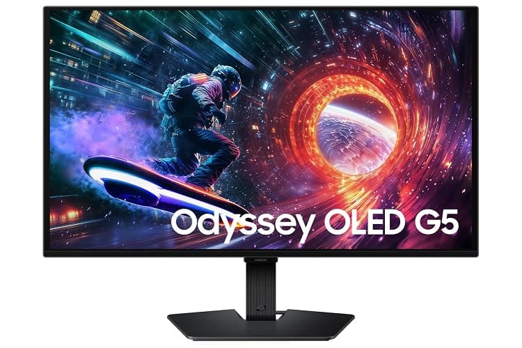 Samsung 27” Odyssey OLED G5 (G50SF) QHD & QD-OLED Gaming Monitor, 180Hz Refresh Rate, 0.03ms (GtG) Response Time, NVIDIA G-Sync Compatible, AMD FreeSync™, LS27FG500SNXZA thumbnail 2