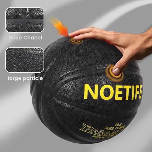 Noetifex Weighted Heavy Basketball 3LBS/2.2LBS 29.5"/28.5" Training Equipment for Indoor & Outdoor – Improve Dribbling, Passing, Handling & Rebounding Skills Weighted Training Basketball (Deflated) thumbnail 5