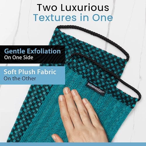 Japanese Exfoliating Washcloth for Back & Body - Charcoal & Silver Ion Exfoliating Towel - Two-Sided Gentle Exfoliation thumbnail 5