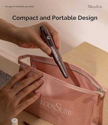 MelodySusie Cordless Nail Drill, PC180G 25,000RPM Rechargeable Electric Nail File with Nail Drill Bits,Sanding Bands thumbnail 3