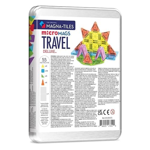 Magna-Tiles microMAGS Travel Set Deluxe 55-Piece Magnetic Construction Set, The Original Magnetic Building Brand thumbnail 3