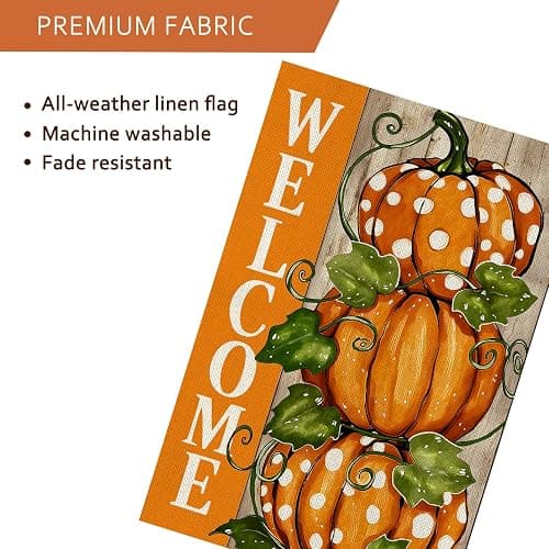 Fall Decorations Garden Flag 12x18 Inch for Outside Double Sided Weather & Fade Resistant Pumpkin Welcome Yard Flags Thanksgiving Outdoor Home Fall Decor thumbnail 5