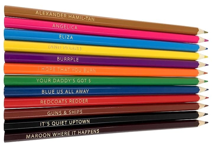Theatre Nerds Hamiltones Colored Pencils Set - 12 Hamilton Musical Parody Pencils thumbnail 2