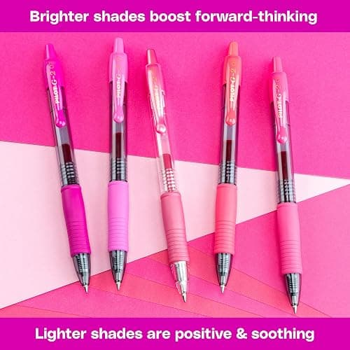 Pilot G2 Premium Gel Roller Pens, Fine Point Gel Pens, Boost Pink Pack, The Colors of Optimism, 8-Pack Pouch, 0.7 mm, Assorted - Ideal for School, Journaling, & Office Writing thumbnail 5