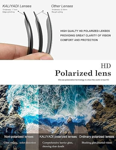 KALIYADI Polarized Sunglasses for Men and Women Matte Finish Sun glasses Color Mirror Lens UV Blocking (3 Pack) thumbnail 6