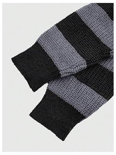 SOLY HUX Women's Y2K Striped Cropped Sweater Off Shoulder Knitwear Long Sleeve Pullover Tops thumbnail 4