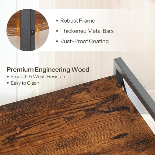 HOOBRO Bookshelf, 3-Tier Industrial Bookcase, Book Shelf Storage Organizer, Small Bookshelf with Metal Frame for Living Room, Bedroom, Home Office, Kitchen, Rustic Brown and Black BF71SJ01 thumbnail 4
