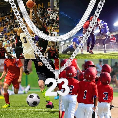 Easter Basket Stuffers-Number Necklace for Boys Athlete Kids Number Chain 00-100 Layered Necklace for Men Stainless Steel Number Charm Pendant Baseball Football Basketball Necklaces for Boys Gifts thumbnail 3