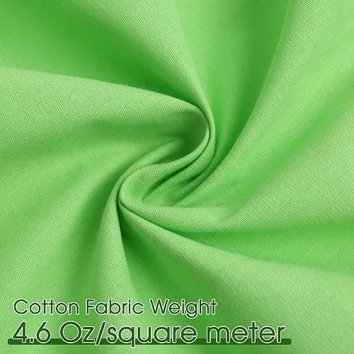FFPDYBEST Fluorescent Green Cotton Fabric, Natural 100% Cotton Poplin Fabric by The Yard 59 Inches Wide Lining Fabric for Sewing Apparel Cloth Soft Embroidery Quilting, 2 Yard thumbnail 2