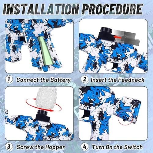 Electric Gel Ball Blaster 160+ FPS High Speed with Goggles, Rechargeable Gel Ball Splatter Toy - Shooting Team Game Outdoor Activities Party Gift for 14 Age Up (Blue) thumbnail 4