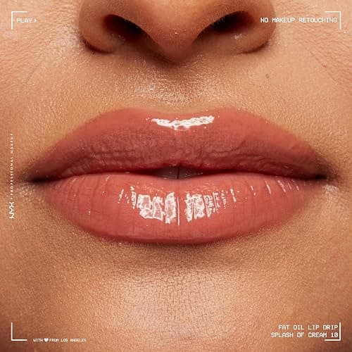 NYX PROFESSIONAL MAKEUP Fat Oil Lip Drip, Moisturizing, Shiny and Vegan Tinted Lip Gloss - Splash of Cream (Honey Nude) thumbnail 4