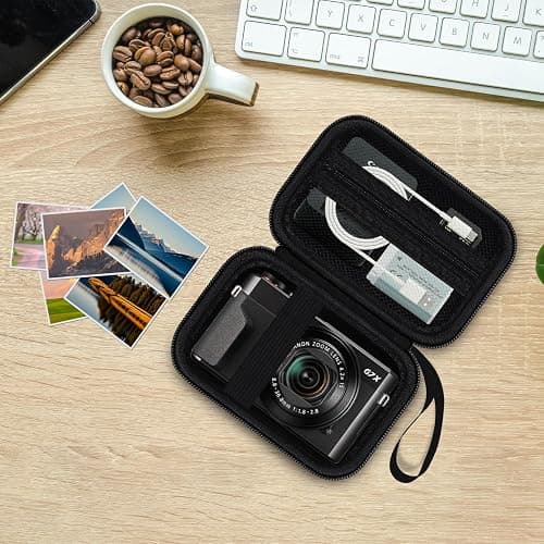 HESPLUS Camera Case for Canon PowerShot G7X Mark III/ G7 X Mark II/ SX740 hs Digital Camera, 4K Vlogging Camera Protective Cover Hard Travel Storage Bag, Mesh Pocket fits Cable, Batteries, Black thumbnail 6