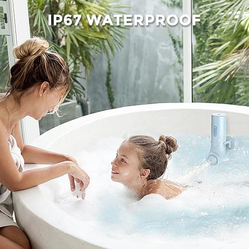 MOMFANN Bath Jet Spa, Bath Jet/Bubble Mode, Cordless Portable Bathtub Accessories with 3-Level Adjustable Speed, Bathtub Jets for Home Spa, Relaxing (Blue) thumbnail 5
