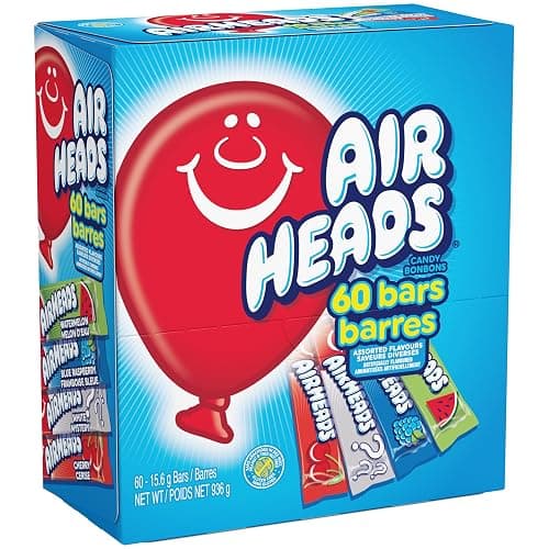 Airheads Full-Size Candy Bars,Taffy Candy Bulk Variety Pack,Individually Wrapped,Six Assorted Fruit Flavors Artificially Flavored,Box,60 Count (Pack of 2) thumbnail 4