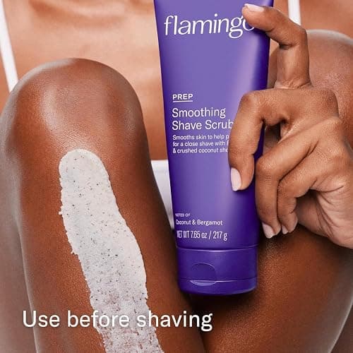 Flamingo 3-Step Shaving Set for Women - Smoothing Prep Scrub, Nourishing Shave Oil, and Soothing Post Shaving Serum - Glow Shave Collection thumbnail 3