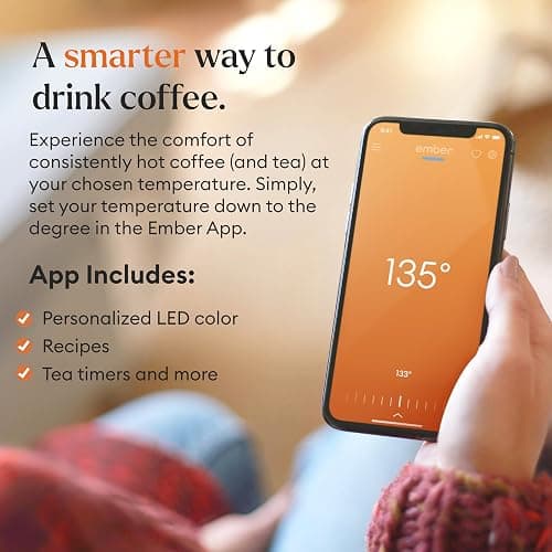 Ember Temperature Control Smart Mug 2, 14 Oz, App-Controlled Heated Coffee Mug with 80 Min Battery Life and Improved Design, White thumbnail 2