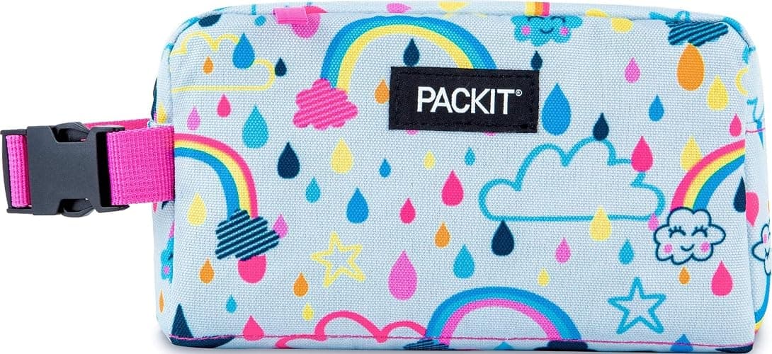 PackIt Freezable Snack Box, Rainbow Sky | Built-in ice packs, EcoFreeze+ Technology, Mini cooler, Office snacks, Small lunches, Buckle handle, Collapsible, Reusable - Image 1