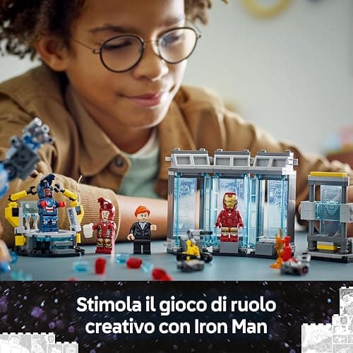 LEGO | Marvel Laboratorio di Iron Man: Sala delle Armature - Giocattolo per Fan dei Supereroi con Mech e 5 Minifigure come Aldrich Killian e Robot Dum-E - Regalo Avengers per Bambini da 8 Anni 76315 thumbnail 8