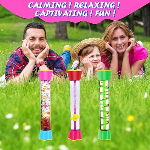 Cucue Sensory Fidget Tubes Set - Calming Toys for Kids - Sensory Tube with Crystal Glitter Bottle, Gravity Spinner, Bubble Drop Spiral Hourglass - Promotes Calmness & Independent Play (Single Pack, 1) thumbnail 5