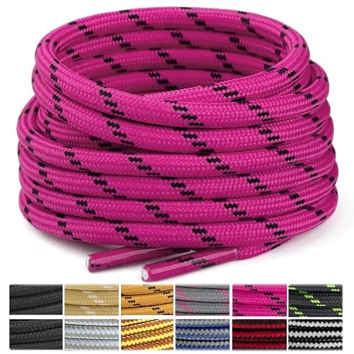 Stepace Round Shoelaces [2 Pairs] Heavy Duty Boot Shoe Laces for Hiking Work Boots - Image 1
