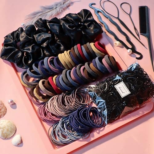 YANRONG 755PCS Hair Accessories for Woman Set Seamless Ponytail Holders Variety Hair Scrunchies Hair Bands Scrunchy Hair Ties For Thick and Curly (Mix) thumbnail 6