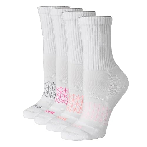 Hanes Women's Cushioned Crew Socks, Absolute Active Crew Socks For Women, Seamless Toe, 4-Pairs - Image 1