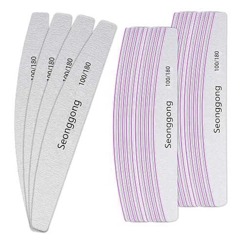 24 PCS Nail File 100/180 Grit Nail Files for Women Double Sided Emery Board Fingernail Shaping Manicure Pedicure Tools for Natural Nails Nail Supplies Salon and Home Use - Image 1