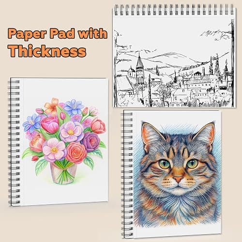 Joibabe 5.5" x 8.5" Sketch Book ，2 Pack 80-Sheets (68lb/100gsm)，Double-Sided Hardbound Sketchbook, Spiral Bound,Acid Free Paper Painting Drawing Writing Sketching Pad for Kids Adult Teens Girls Boys thumbnail 8